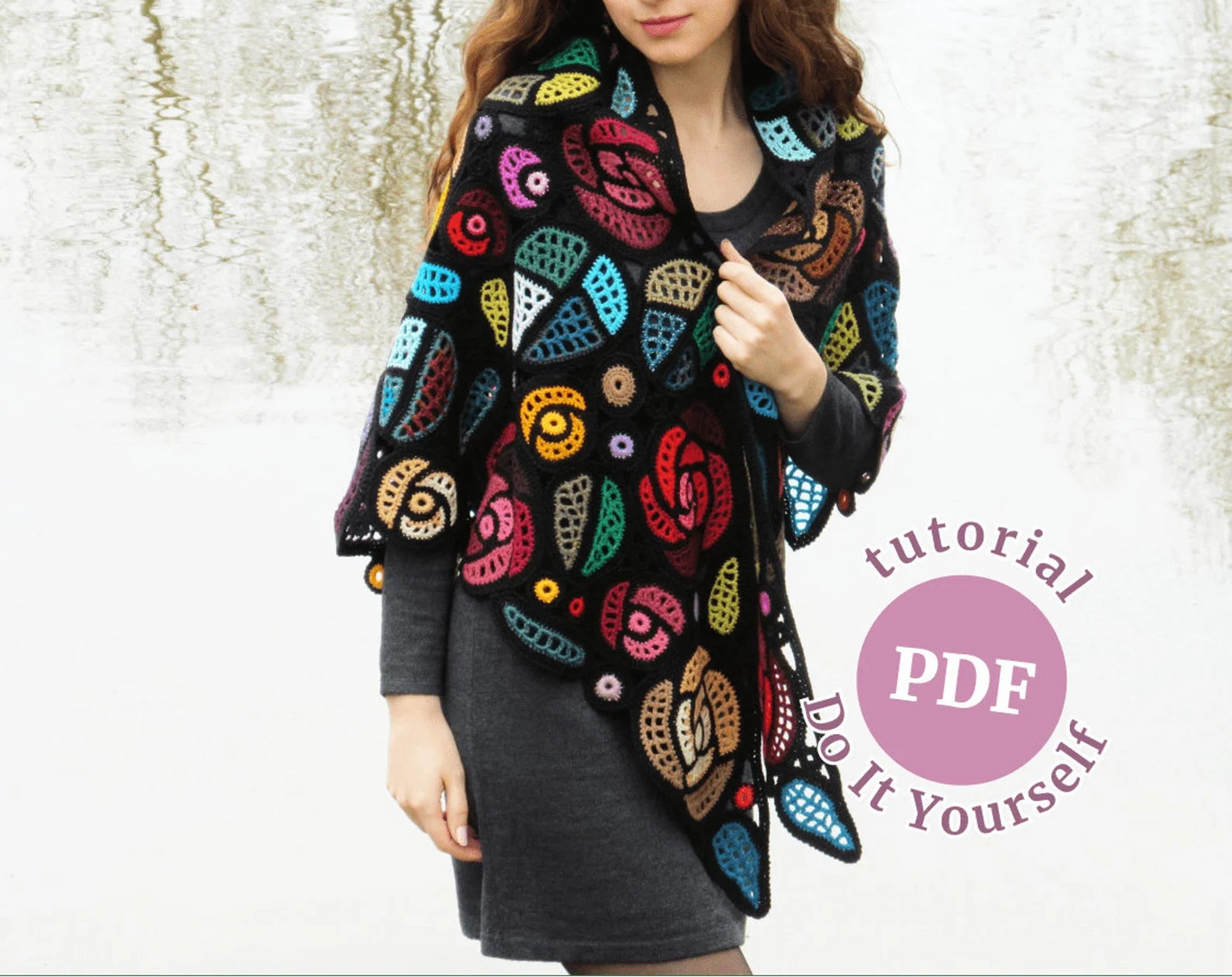 🌹 Mackintosh Roses Crochet Shawl Pattern (PDF) ✨