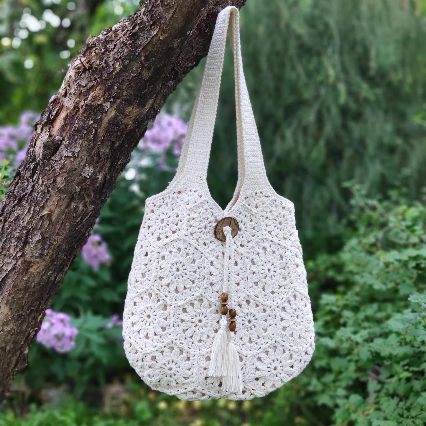 🌸 Hexagon Flower Crochet Bag Pattern – PDF + Video Tutorial 🌸