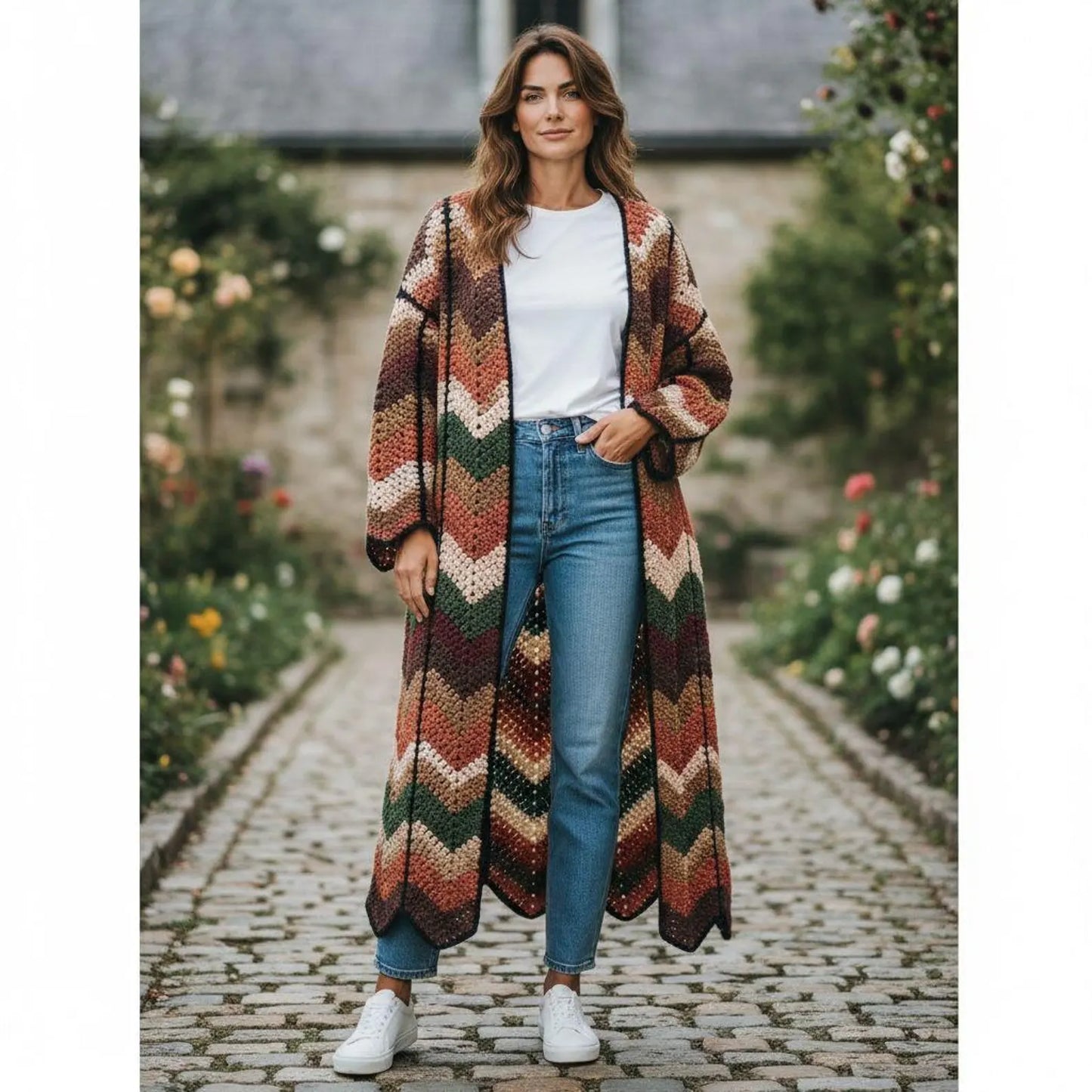 ✨ Diamond Batik Crochet Cardigan Pattern (PDF) 🧶