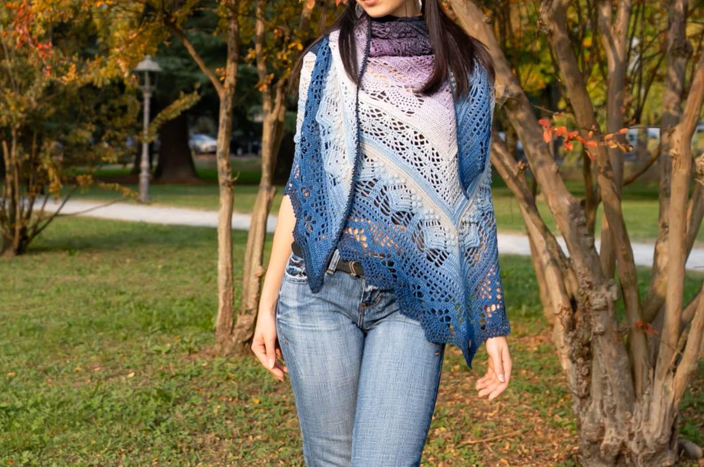 Frozen Iris Lace Shawl Crochet Pattern PDF