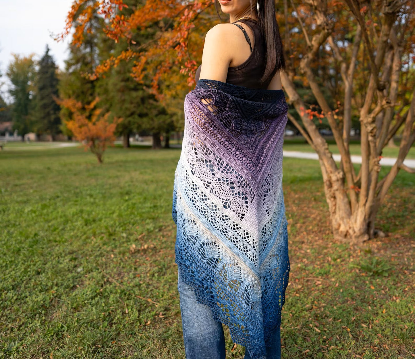 Frozen Iris Lace Shawl Crochet Pattern PDF