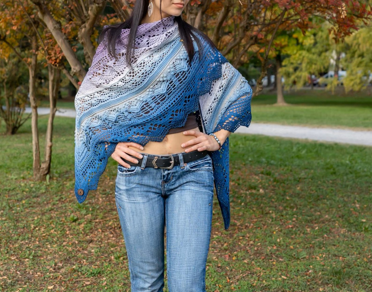 Frozen Iris Lace Shawl Crochet Pattern PDF