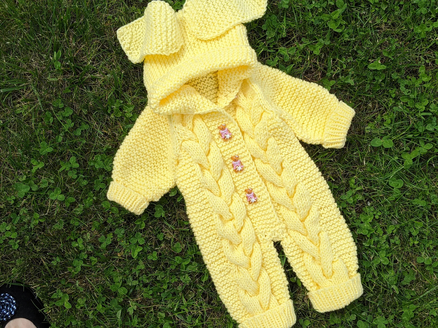 Cable Knit Baby Romper Pattern PDF
