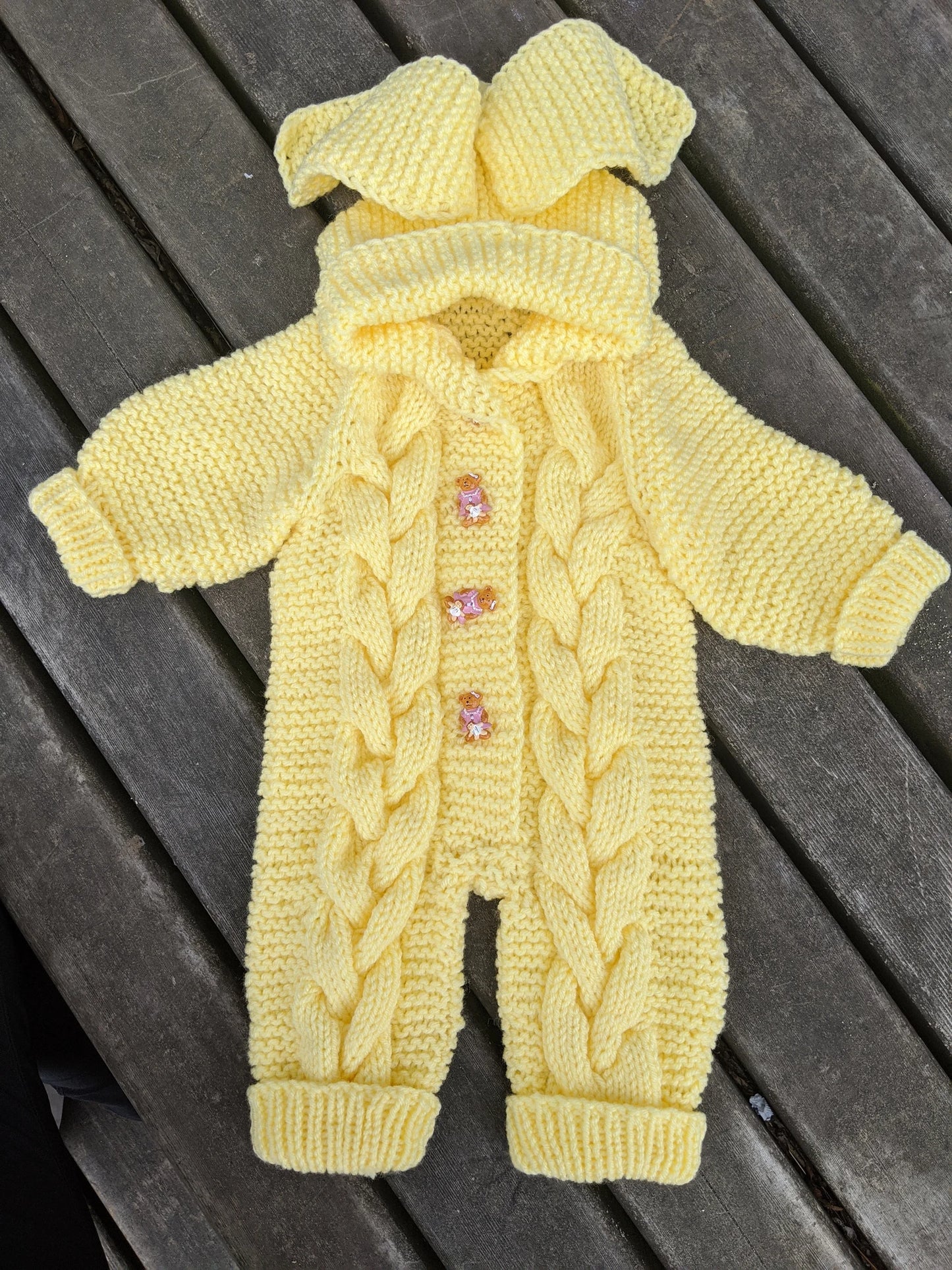 Cable Knit Baby Romper Pattern PDF