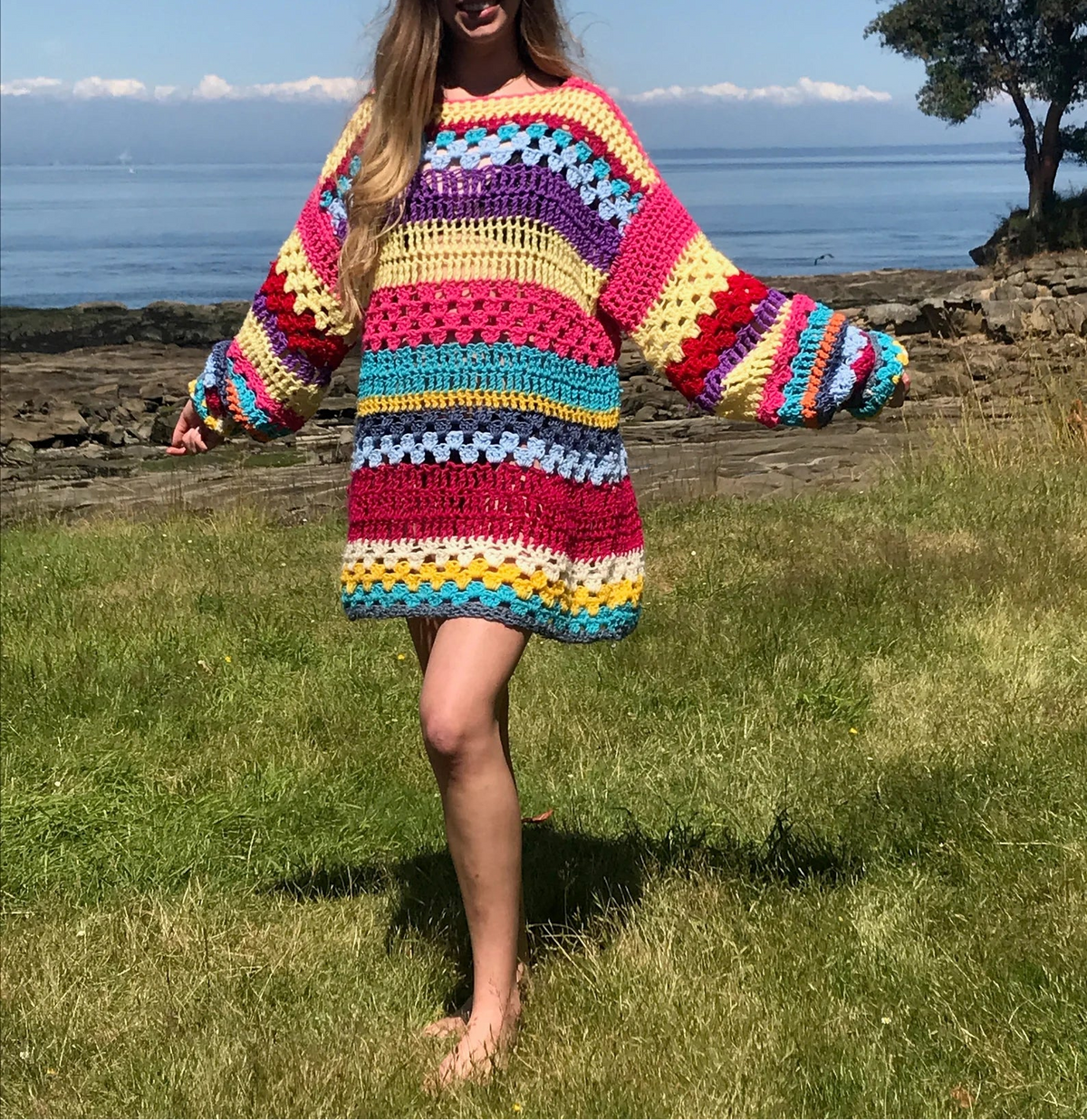Happy Hippy Sweater Crochet Pattern PDF
