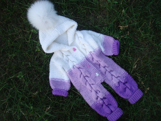 Cable Knit Baby Romper Pattern PDF