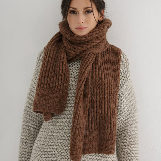 Chunky Brioche Scarf Knitting Pattern PDF