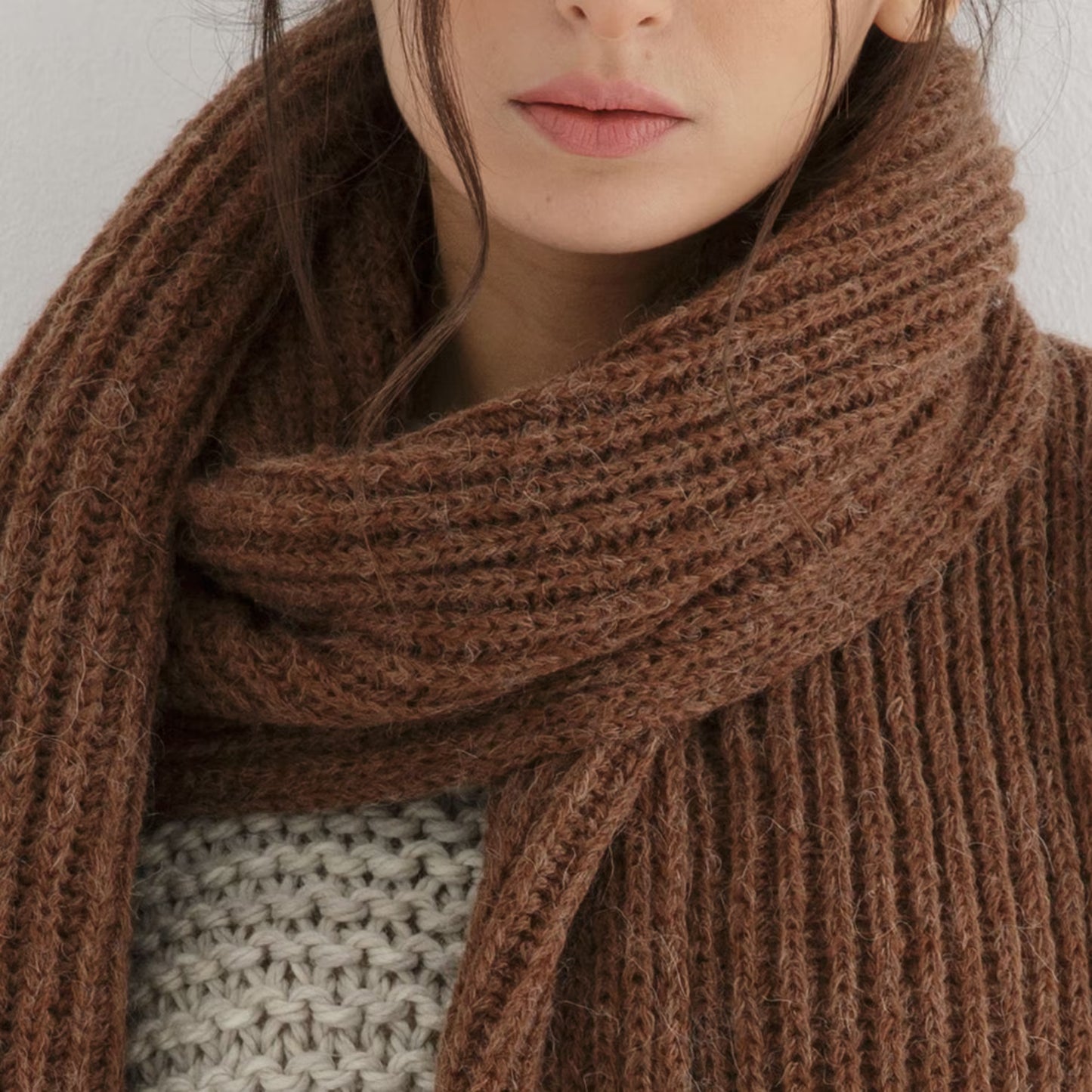 Chunky Brioche Scarf Knitting Pattern PDF
