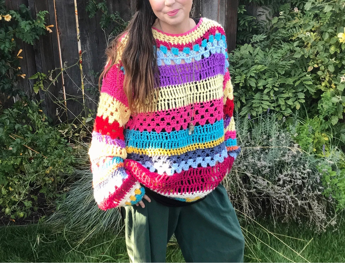 Happy Hippy Sweater Crochet Pattern PDF