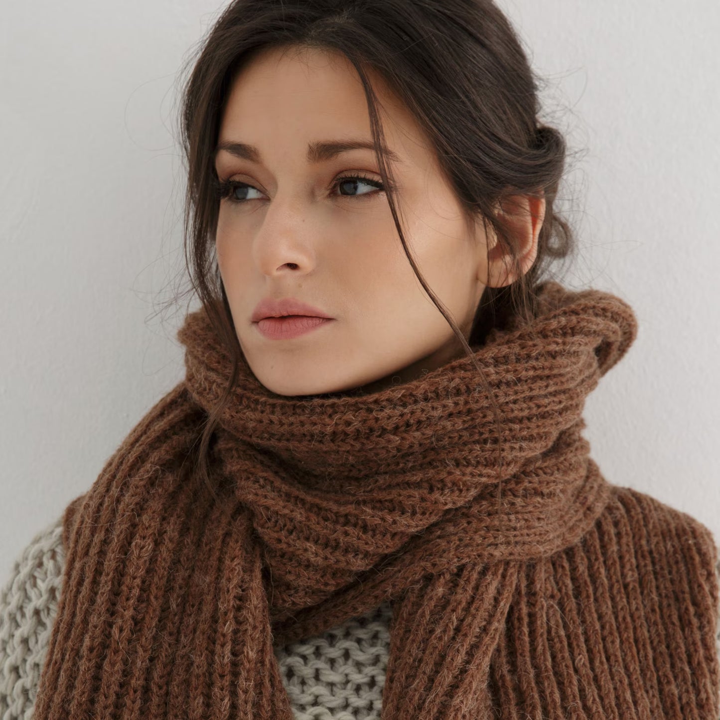Chunky Brioche Scarf Knitting Pattern PDF