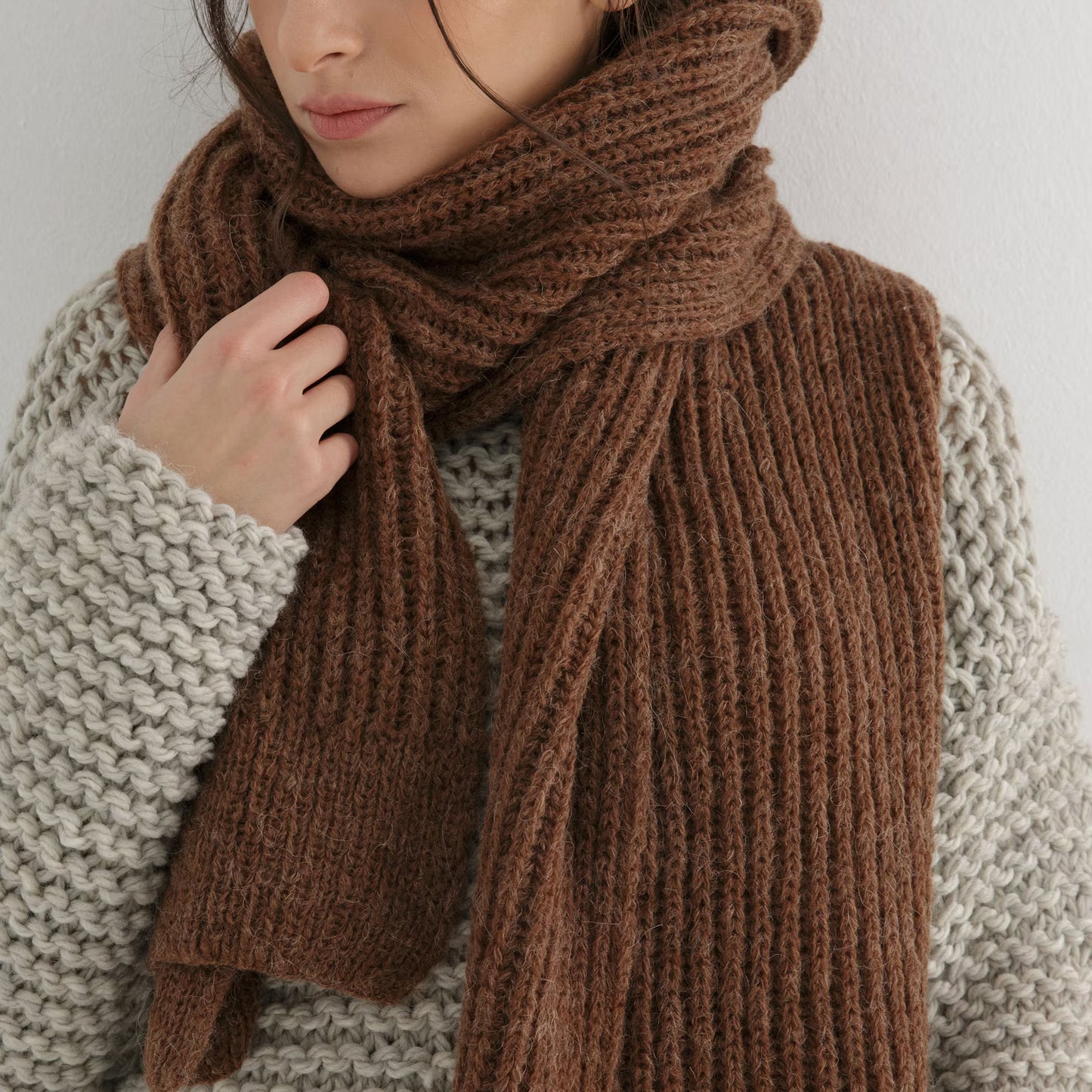 Chunky Brioche Scarf Knitting Pattern PDF