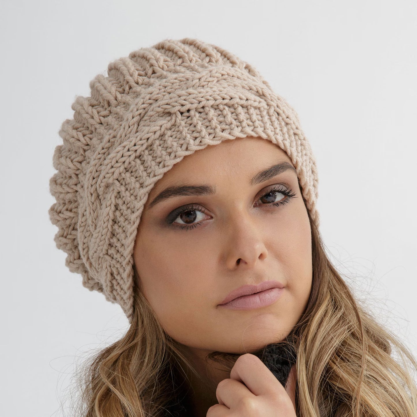 Chunky Cable Beret Knitting Pattern PDF