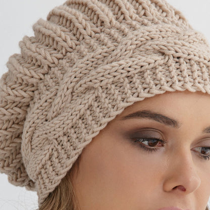 Chunky Cable Beret Knitting Pattern PDF