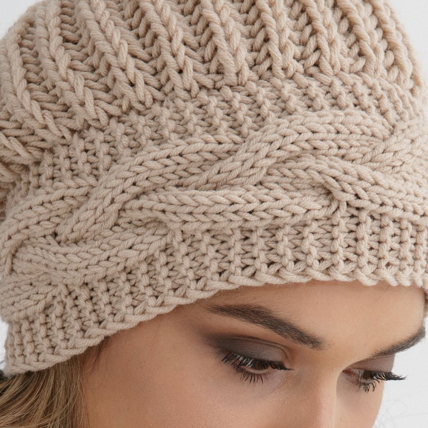 Chunky Cable Beret Knitting Pattern PDF