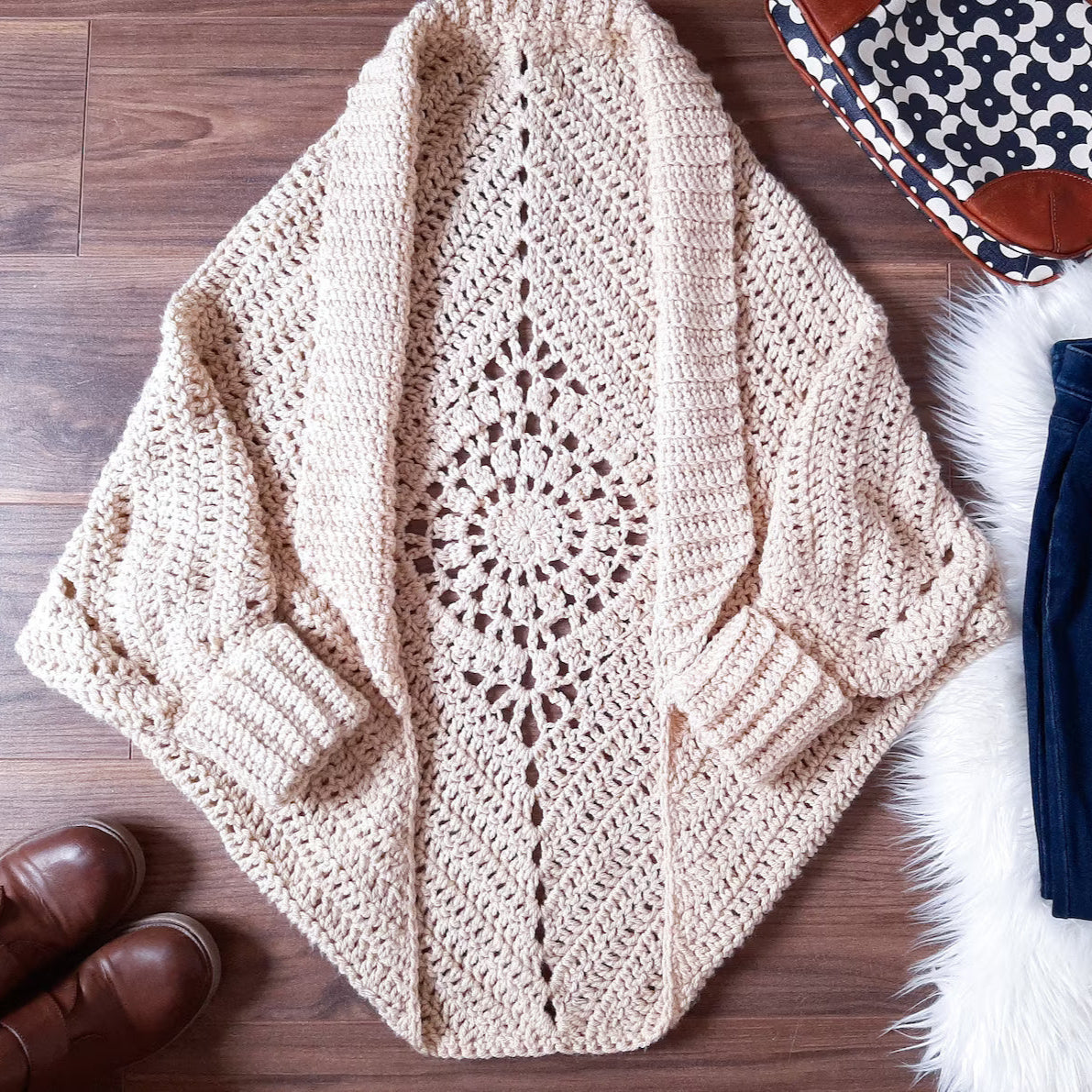 ✨ Dreamcatcher Crochet Shrug Pattern – XS to 4X (PDF) - Cielcraft