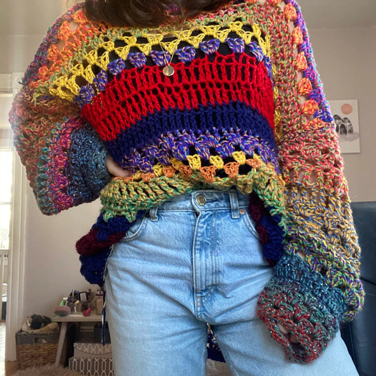 Happy Hippy Sweater Crochet Pattern PDF