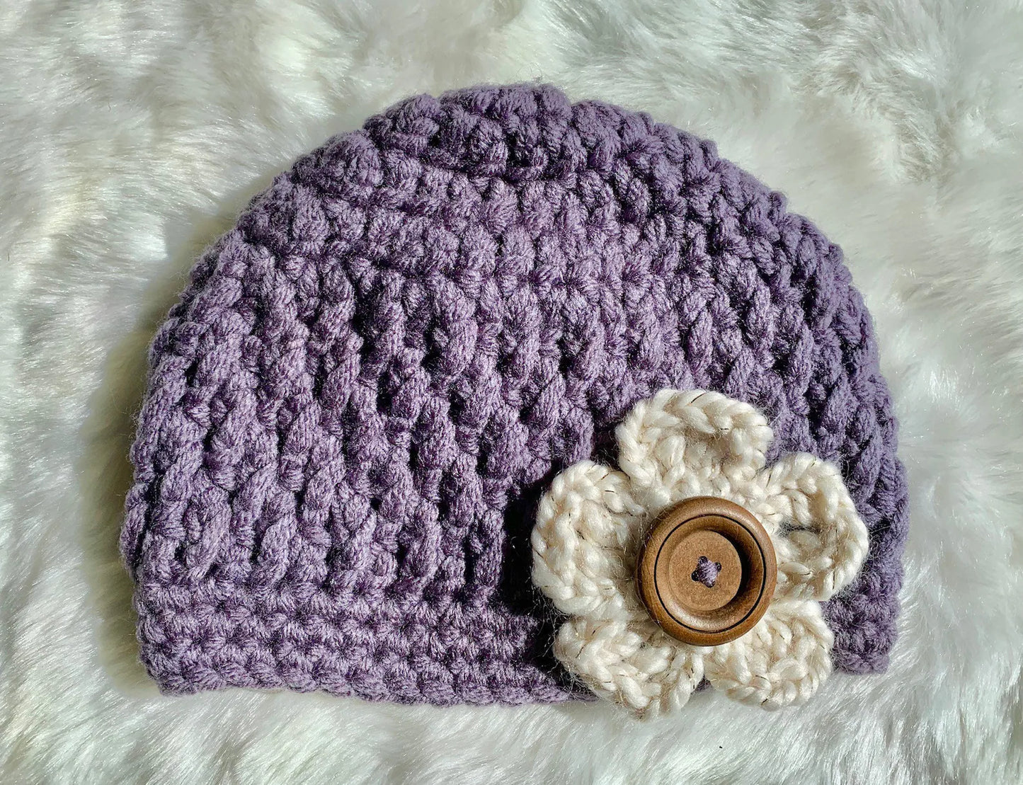 🌸 Easy Crochet Chemo Hat Pattern – Soft Flower Beanie (Infant to Adult)