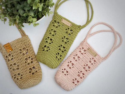 💧 Crochet Bottle Holder Pattern – Beginner-Friendly Water Carrier PDF 🌸