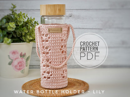 💧 Crochet Bottle Holder Pattern – Beginner-Friendly Water Carrier PDF 🌸