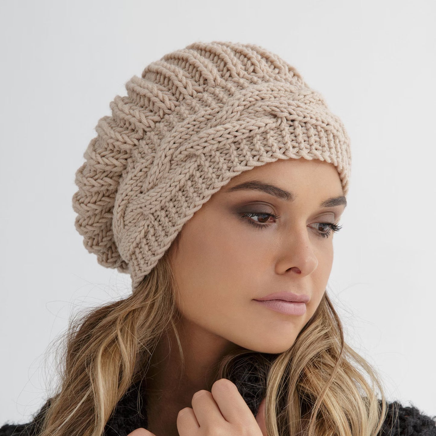 Chunky Cable Beret Knitting Pattern PDF
