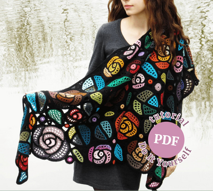 🌹 Mackintosh Roses Crochet Shawl Pattern (PDF) ✨