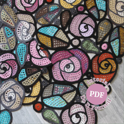 🌹 Mackintosh Roses Crochet Shawl Pattern (PDF) ✨