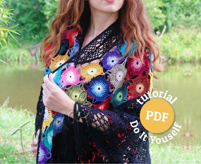 ✨ Lace Shawl Crochet Pattern – Elegant Wrap (PDF) 🧶