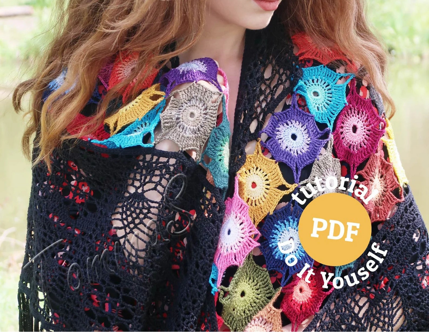 ✨ Lace Shawl Crochet Pattern – Elegant Wrap (PDF) 🧶