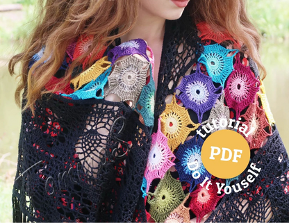 ✨ Lace Shawl Crochet Pattern – Elegant Wrap (PDF) 🧶