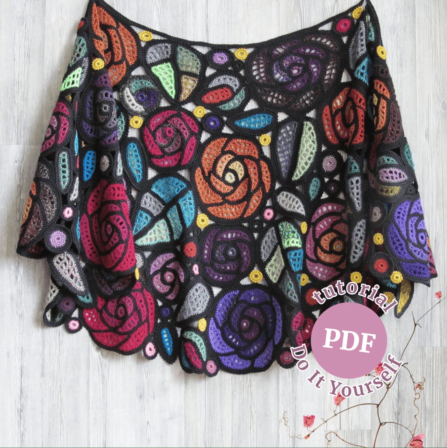 🌹 Mackintosh Roses Crochet Shawl Pattern (PDF) ✨