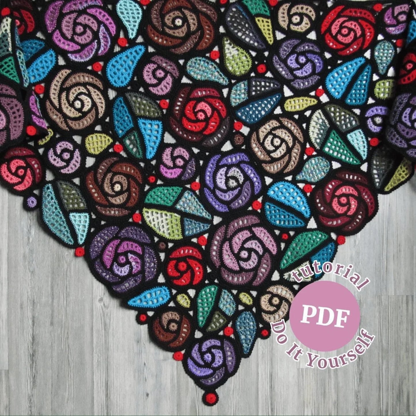 🌹 Mackintosh Roses Crochet Shawl Pattern (PDF) ✨