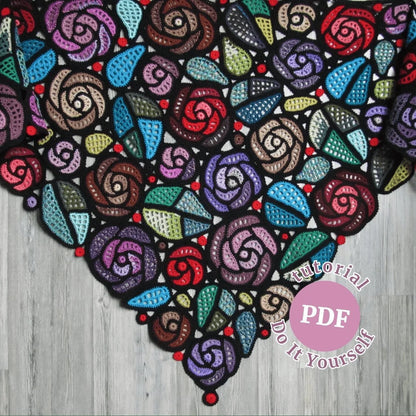 🌹 Mackintosh Roses Crochet Shawl Pattern (PDF) ✨