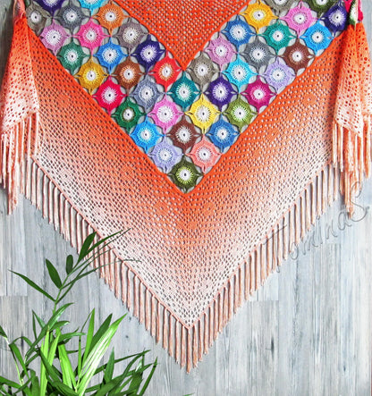 ✨ Lace Shawl Crochet Pattern – Elegant Wrap (PDF) 🧶