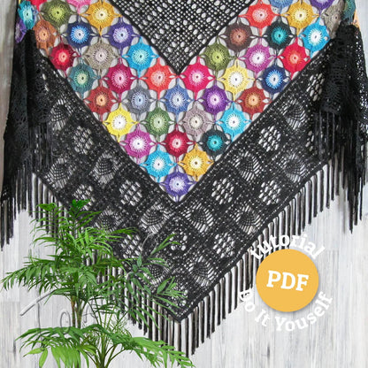✨ Lace Shawl Crochet Pattern – Elegant Wrap (PDF) 🧶