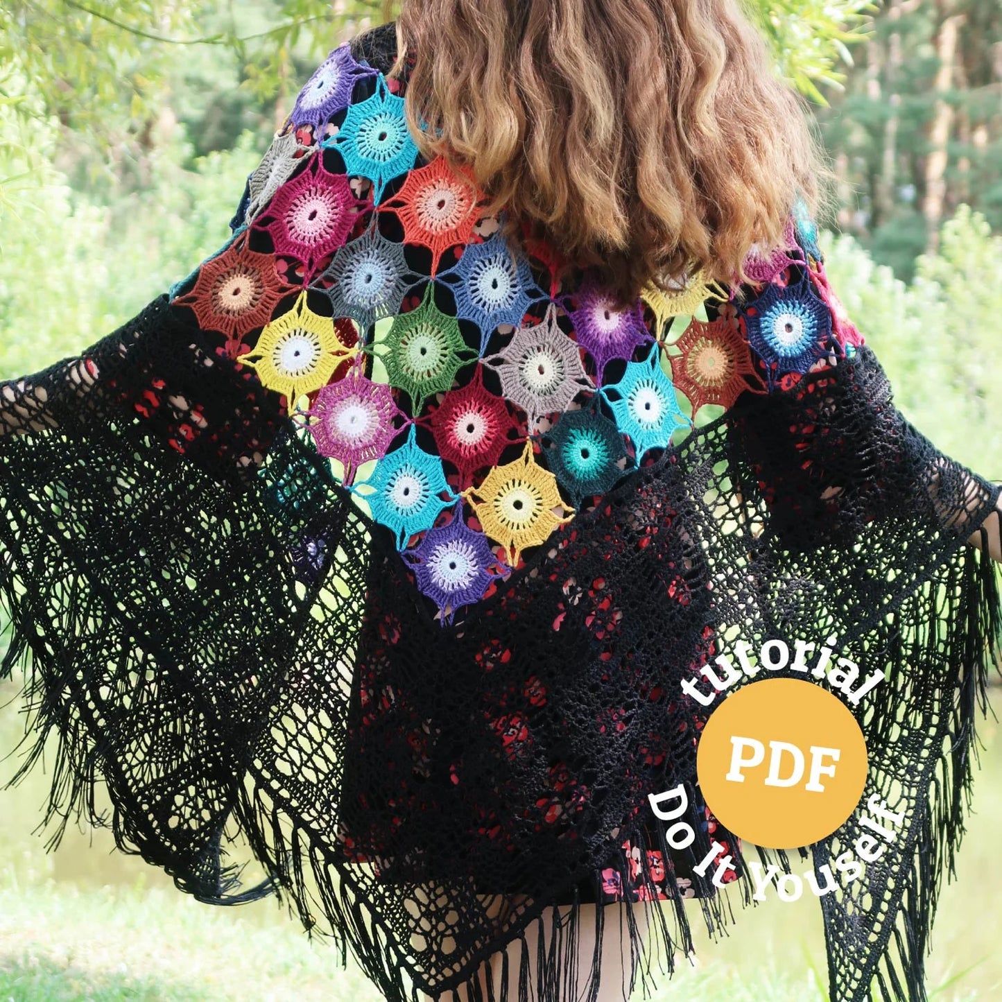 ✨ Lace Shawl Crochet Pattern – Elegant Wrap (PDF) 🧶