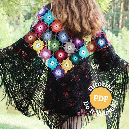 ✨ Lace Shawl Crochet Pattern – Elegant Wrap (PDF) 🧶