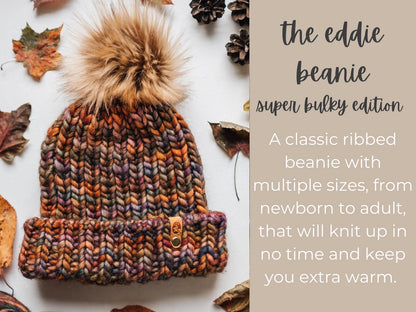 Eddie Beanie Knitting Pattern – Super Bulky & Easy (PDF)