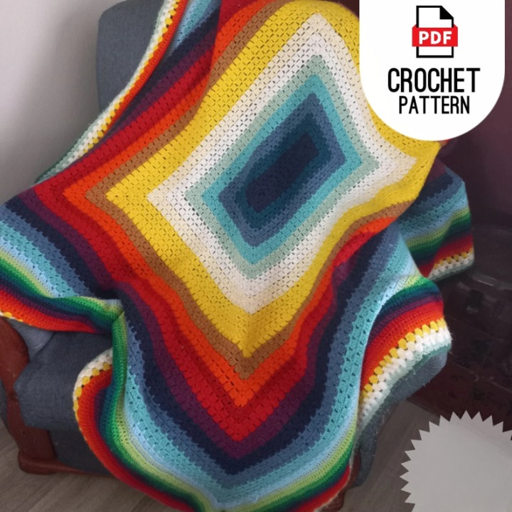 🌈 Infinity Square Crochet Blanket Pattern – Beginner-Friendly & Yarn-Stash Approved! 🧶 - Cielcraft