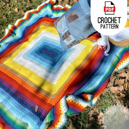 🌈 Infinity Square Crochet Blanket Pattern – Beginner-Friendly & Yarn-Stash Approved! 🧶 - Cielcraft