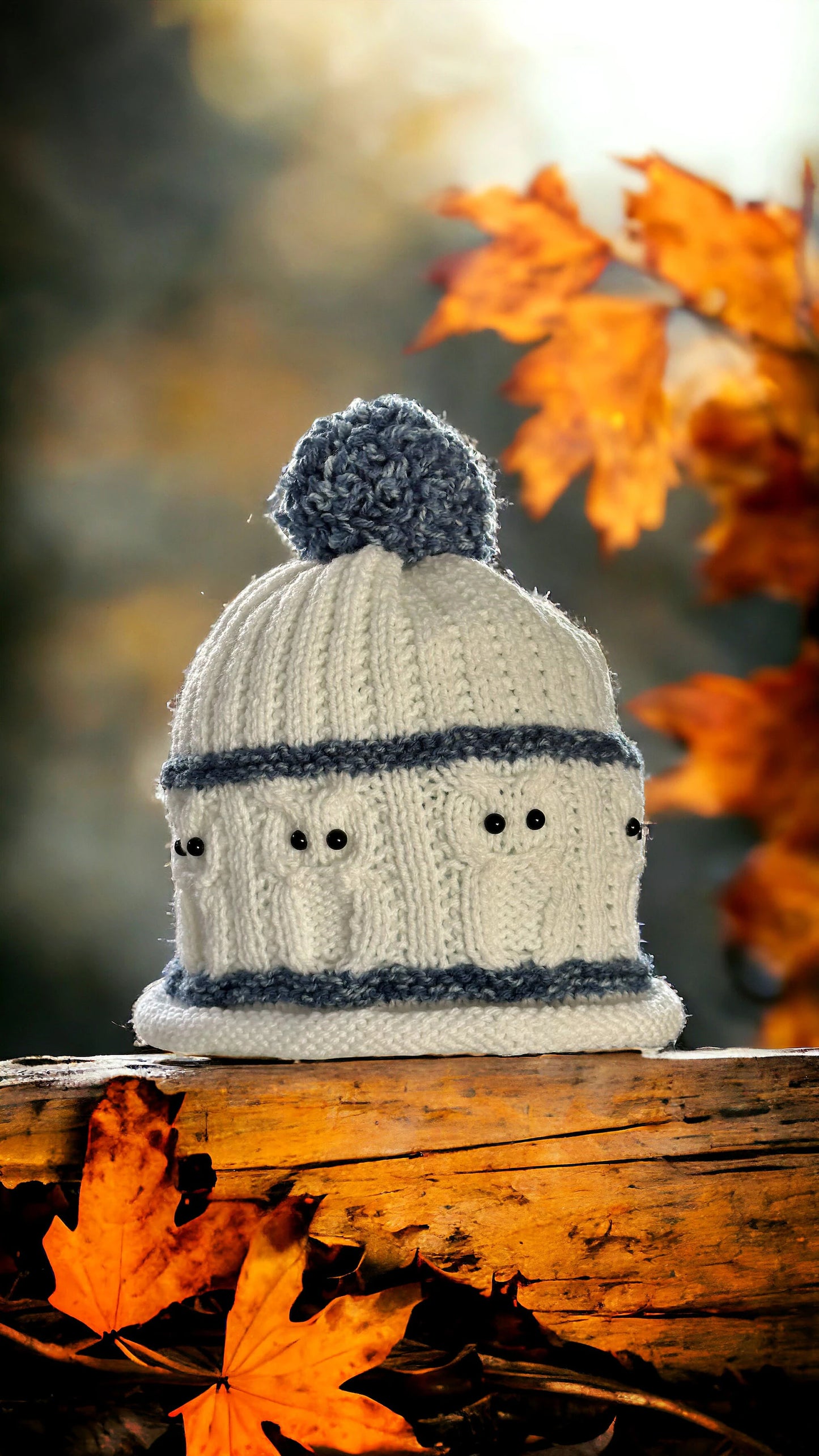 Owl Beanie Knitting Pattern 🦉 Cozy & Stylish (PDF)