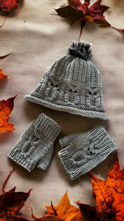 Owl Beanie Knitting Pattern 🦉 Cozy & Stylish (PDF)