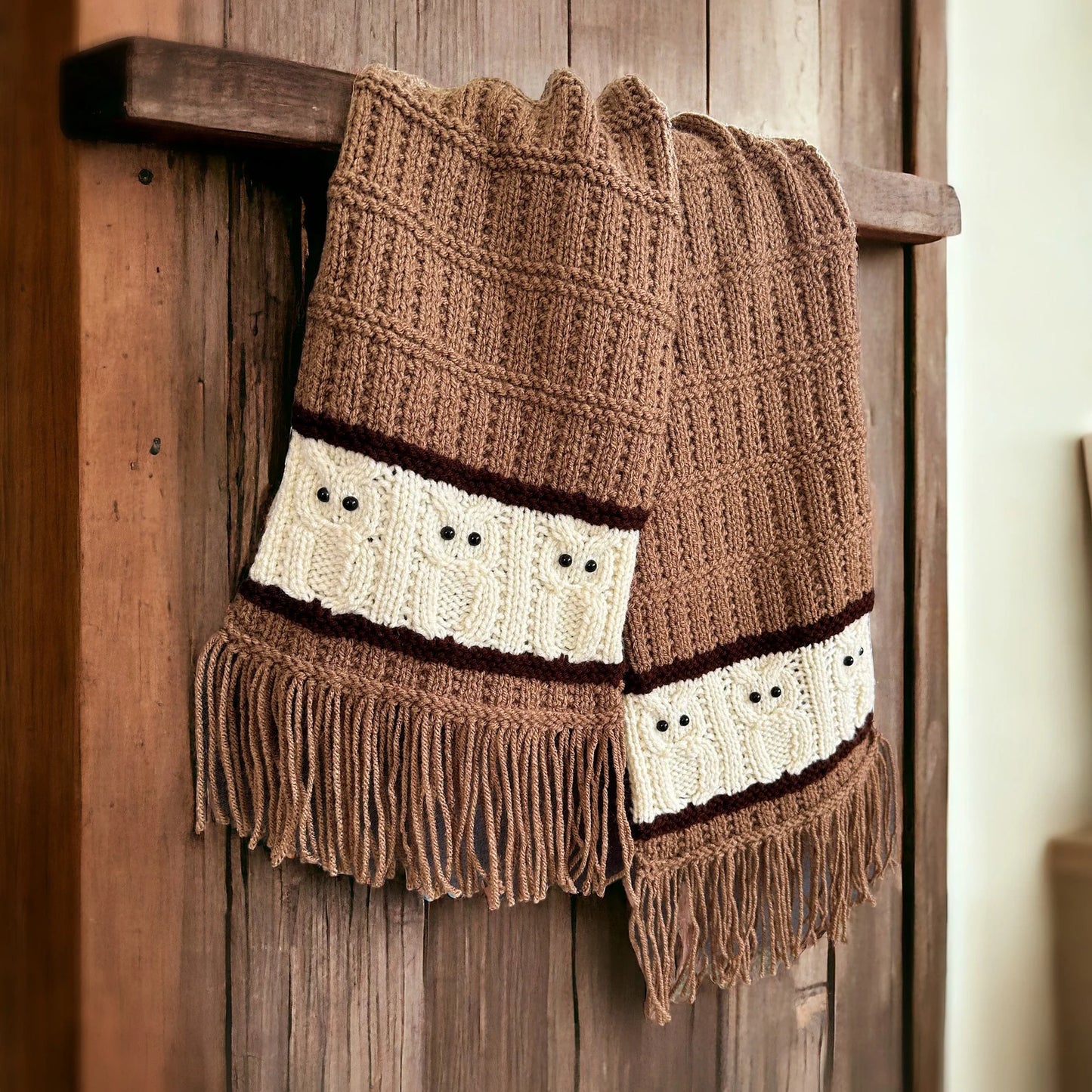 Owl Scarf Knitting Pattern 🦉 Cozy & Stylish (PDF)