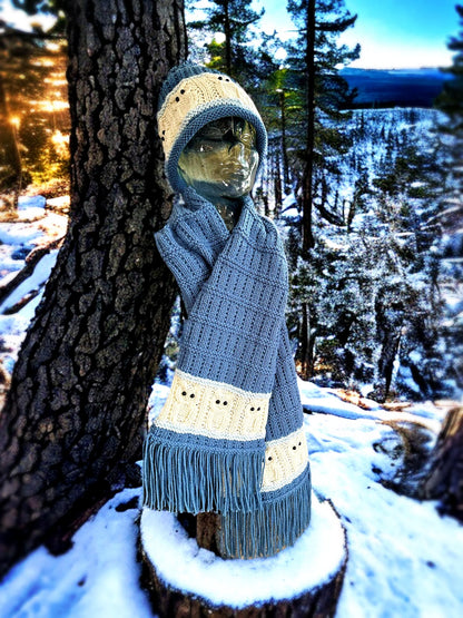 Owl Scarf Knitting Pattern 🦉 Cozy & Stylish (PDF)