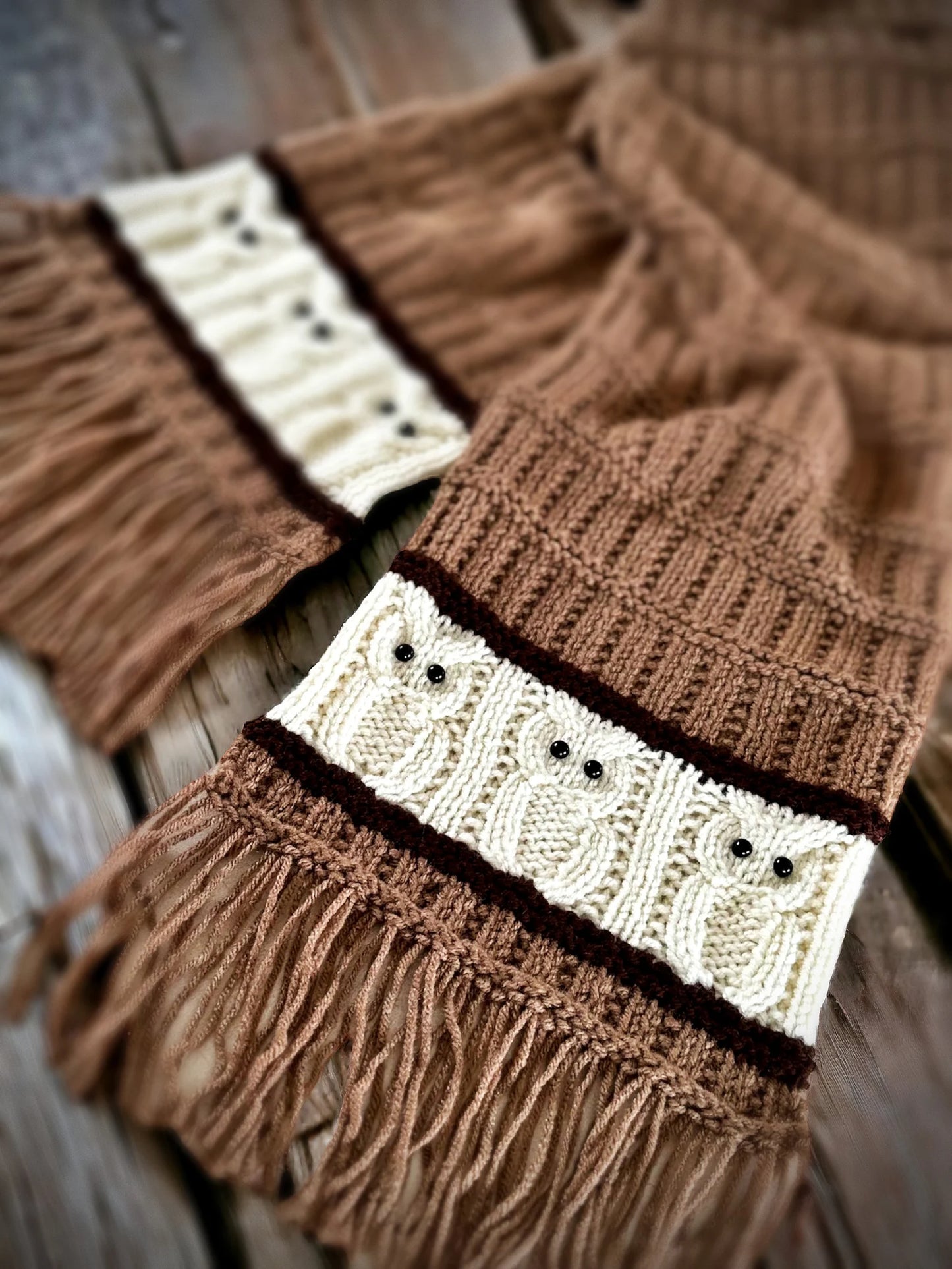 Owl Scarf Knitting Pattern 🦉 Cozy & Stylish (PDF)