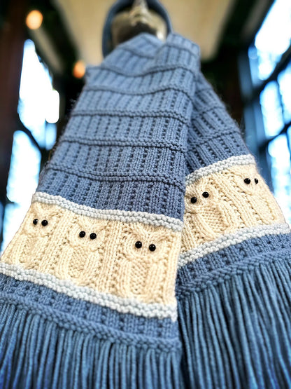 Owl Scarf Knitting Pattern 🦉 Cozy & Stylish (PDF)