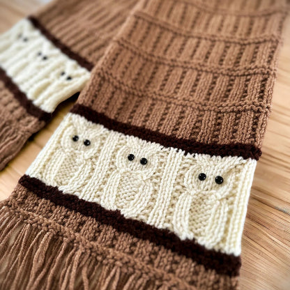 Owl Scarf Knitting Pattern 🦉 Cozy & Stylish (PDF)