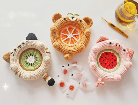 🐻🐷🐱 Animal Hug Cup Crochet Pattern – Cute Bear, Pig & Cat Set 🧶