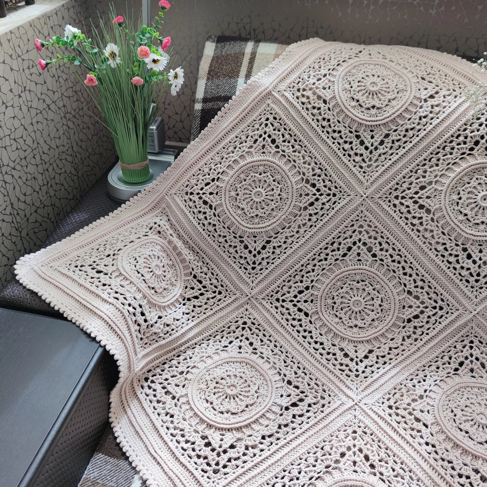 Vintage-Inspired Crochet Blanket 🧵 Step-by-Step PDF Guide - Cielcraft