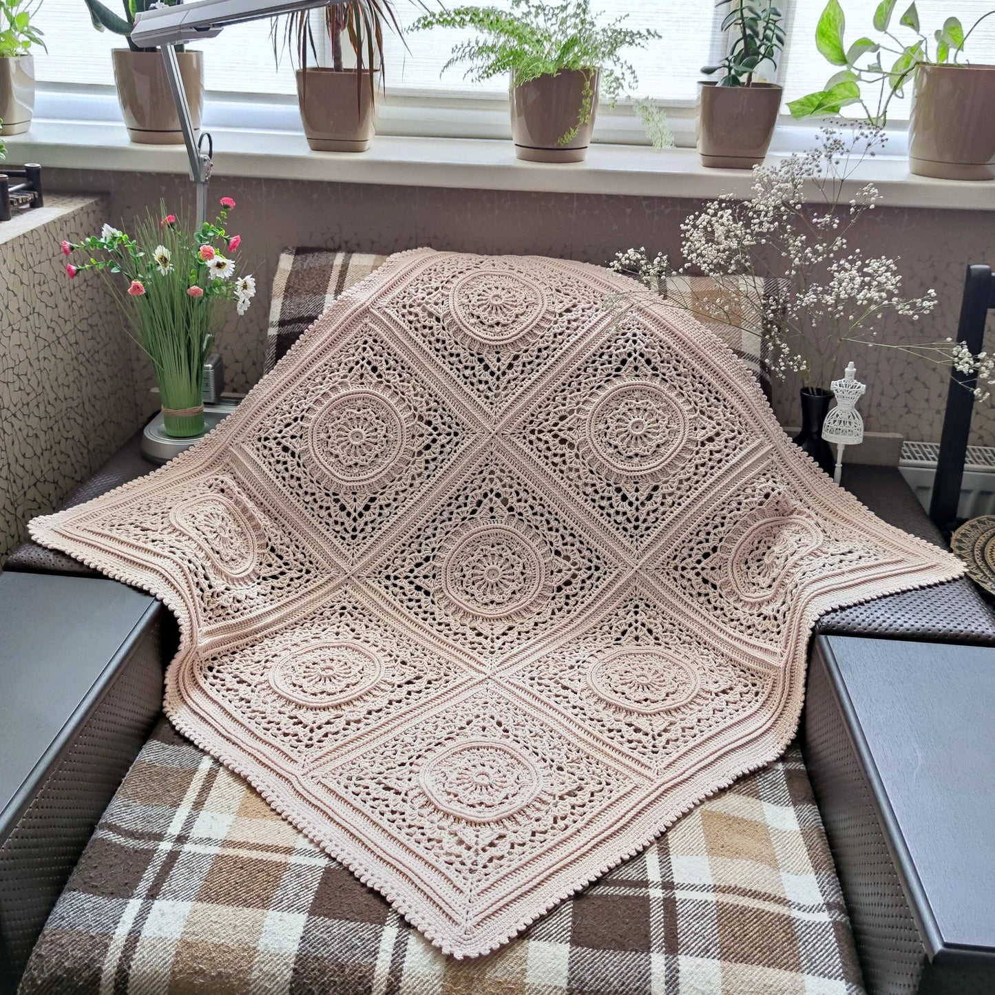 Vintage-Inspired Crochet Blanket 🧵 Step-by-Step PDF Guide - Cielcraft
