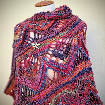 🌿 Rooibos Lace Poncho Crochet Pattern – Cozy, Stylish & Unique! 🧶